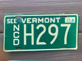 1974 Vermont License Plate Car Dealer