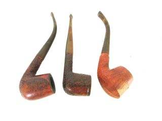 3 Vintage Tobacco Smoking Pipe Lovely Briar Wood