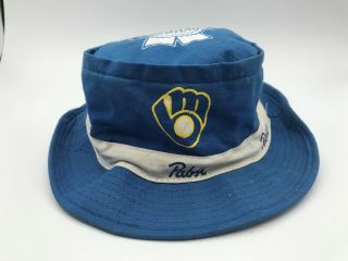 Rare Pabst Blue Ribbon Beer Milwaukee Brewers Fishing Cap Hat