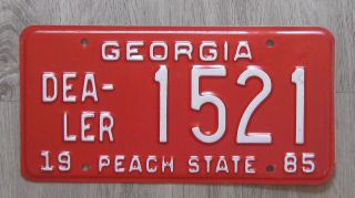 1985 Georgia Dealer License Plate Peach State Tag 1521