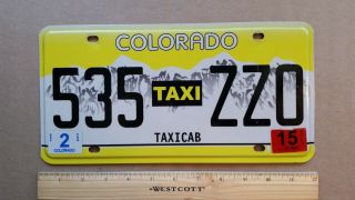 License Plate,  Colorado,  Taxi Cab,  535 Zzo