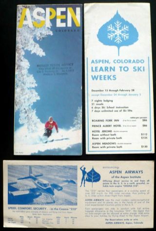1956 - 57 Hotel Jerome Aspen Meadows Co,  Aspen Airways,  Ski School