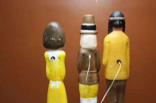 Union Products Don Featherstone Blow Mold Pilgrim Man,  Lady and Native American 9