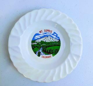 Vintage 5.  5 " Souvenir Plate From Mt.  Sopris Colorado Mountain Ceramic Decor