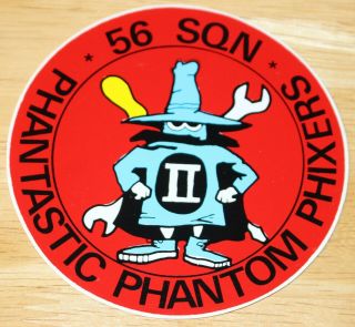 Old Raf Royal Air Force 56 Squadron F - 4 Phantastic Phantom Phixers Spook Sticker