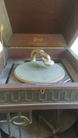 Antique Edison Diamond Disc Phonograph Model C 19 Plus