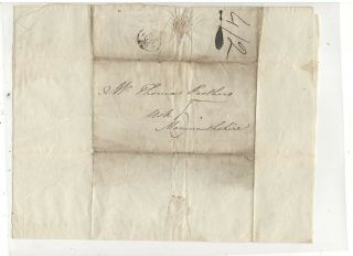 1788 Stampless Folded Letter,  To Monm0uthshire,  Uk,  Ref: Probate