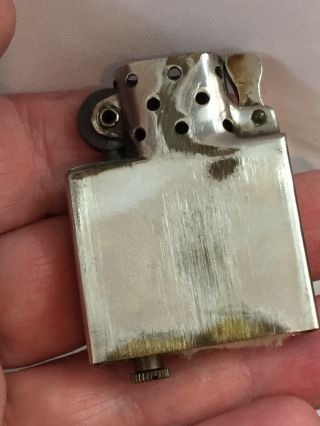 1934 - 35 OUTSIDE HINGE Zippo Lighter With Attached MEDUSA Metallique 10