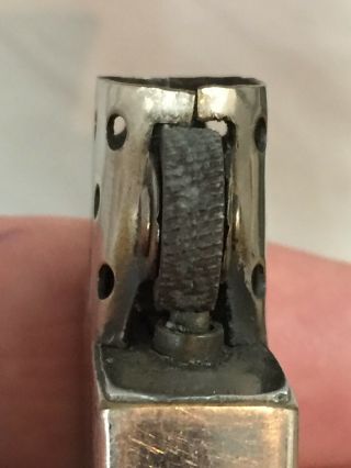 1934 - 35 OUTSIDE HINGE Zippo Lighter With Attached MEDUSA Metallique 8