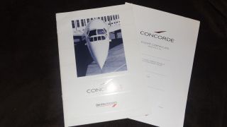 Concorde Flight Certificate And Brochure 1990 