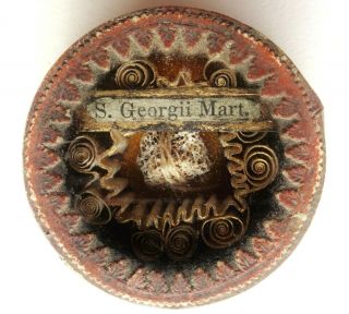 ANTIQUE RELIQUARY BOX with 1st CLASS RELIC TO MARTYR SAINT GEORGE 6