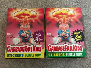 One Box Each - 1986 Topps Garbage Pail Kids Series 3 And Series 4