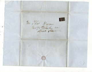 1850 Us Local Post Folded Letter,  Scott 15l13,  Bloods Dispatch