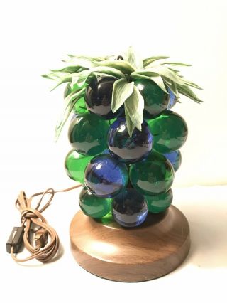 Vintage Blue And Green Acrylic Cluster Of Grapes Night Light Lamp