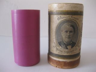 Antique Lambert Pink Cylinder Record " Chimes Of Normandy " Pat 