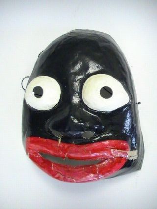 Rare Vintage Black American Face Paper Mache Composite Mask