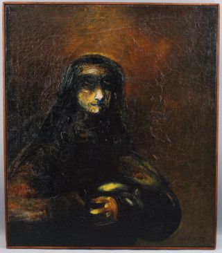 Authentic JOACHIM PROBST American Expressionist Figure Portrait Oil Painting,  NR 2