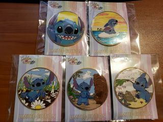 Stitch Acme Pins Golden Magic Series Le 300 Daisy,  Turtle,  Tiki,  Profile,  Surfing