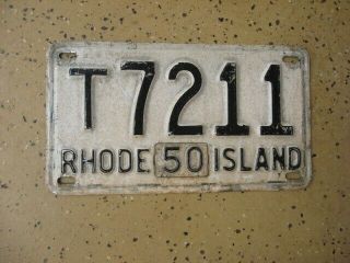 1950 Vintage Rhode Island License Plate Auto Car Vehicle Tag T 7211