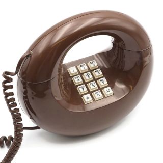 1970 ' s Vintage Brown Donut Western Electric Push Button Touch Tone Phone 3