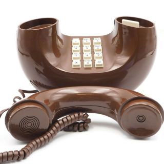 1970 ' s Vintage Brown Donut Western Electric Push Button Touch Tone Phone 5