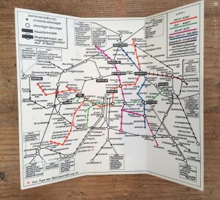 1934 Berlin U - Bahn (underground) Pocket Map - Adolf Hitler Platz