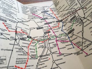 1934 Berlin U - Bahn (Underground) Pocket Map - Adolf Hitler Platz 8