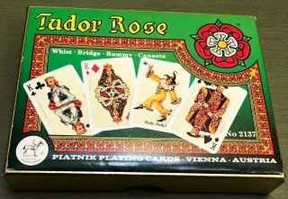 Vintage Austrian Tudor Rose Playing Cards 2 Decks.  Piatnik.  One Deck