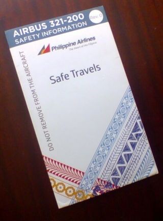 Philippines Airlines Airbus A321 - 200 Airline Safety Card