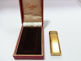 Cartier Paris Gas Lighter Trinity Oval Plaque Or G Gold Plated