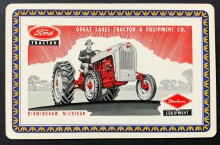 Vintage Swap / Playing Card - Advertising - Ford Tractors