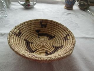 Navajo Native American Indian Woven Basket 7  X 2.  5 "