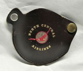 Vintage North Central Airlines Magnifying Glass,  Bray Craft 32j - 46,  Leather,  Vg