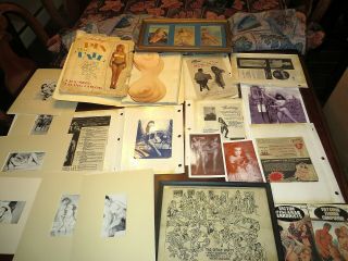 Vtg Nude And Risque Ephemera Prints Advertisments Pin The Tail Game Bettie Page