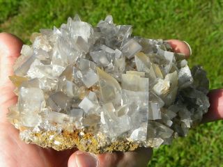 , Very Rare Clear - Phantom Chisel Tip Barite Crystal Cluster,  Germany