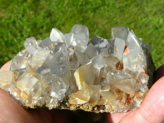 , VERY RARE CLEAR - PHANTOM CHISEL TIP BARITE CRYSTAL CLUSTER,  GERMANY 3