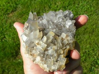 , VERY RARE CLEAR - PHANTOM CHISEL TIP BARITE CRYSTAL CLUSTER,  GERMANY 4
