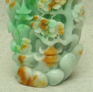 Cert ' d Untreated 2color Nature A jadeite Jade Statue Sculpture landscape q07614Q 4
