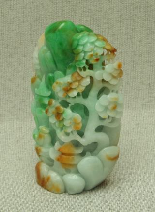 Cert ' d Untreated 2color Nature A jadeite Jade Statue Sculpture landscape q07614Q 6