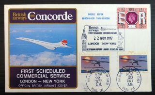 Gb 1977 Concorde 1st Commercial Service To York Double Flown Bm621