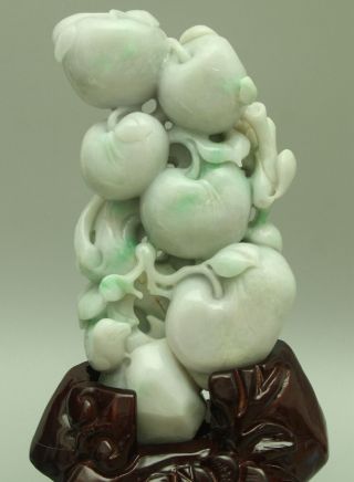 Certified Green Natural A Jade jadeite Statue Sculpture Apple 苹果 q0468H 10