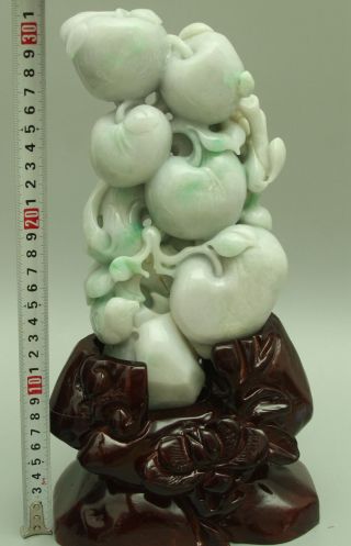 Certified Green Natural A Jade jadeite Statue Sculpture Apple 苹果 q0468H 2