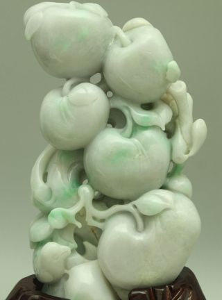Certified Green Natural A Jade jadeite Statue Sculpture Apple 苹果 q0468H 6