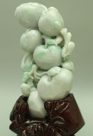 Certified Green Natural A Jade jadeite Statue Sculpture Apple 苹果 q0468H 8