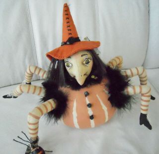 Joe Spencer Gathered Traditions Halloween Esmeralda Spider Witch - Rare