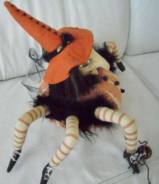 Joe Spencer Gathered Traditions Halloween Esmeralda Spider Witch - RARE 4