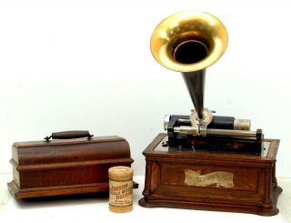 Columbia Graphophone Model Bf Cylinder Phonograph & Horn