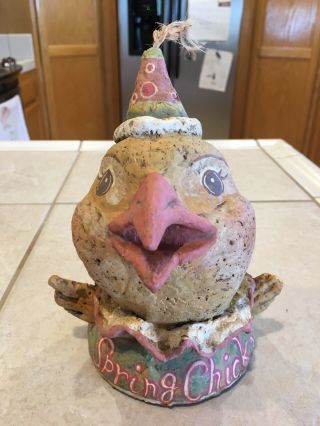 Johanna Parker Paper Mache Spring Chick,  Extremely Rare Find.