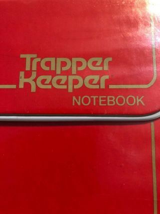 Vintage MEAD Trapper Keeper RED 3 ring binder 1980s,  5 Folders 2