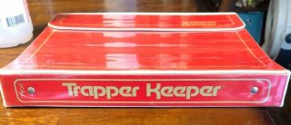 Vintage MEAD Trapper Keeper RED 3 ring binder 1980s,  5 Folders 4
